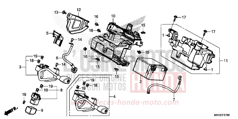 BATTERIE de Africa Twin MAT BALLISTIC BLACK METALLIC (NHA86) 2019